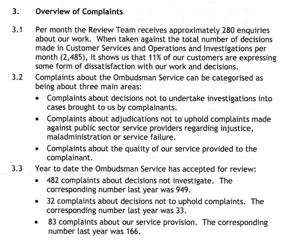 Mick Martin 2014 complaint figures 2